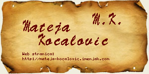 Mateja Kočalović vizit kartica